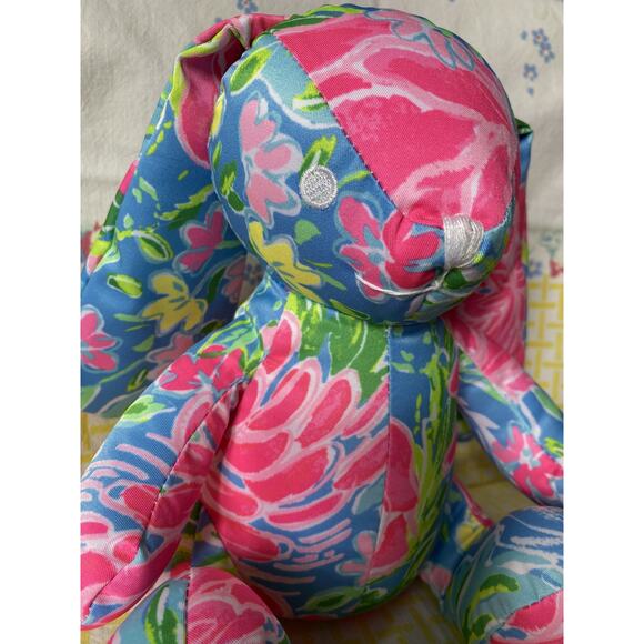 SHIPS IN 24 HRS LILLY PULITZER Plush Bunny PINK Rabbit Toy SUNS OUT New - Picture 2 of 5